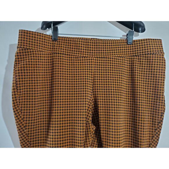 Lands End Houndstooth Starfish Legging Pants Womens Plus Size 2X Rust Black - Picture 3 of 11